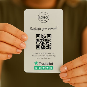 Trustpilot Reviews   Business Review Us Gray QR Business Card
