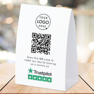 Trustpilot Reviews Tabletop Sign   QR Table Tent