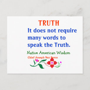 TRUTH : American Indian Words of Wisdom Postcard