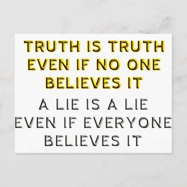 Truth and Lie Postcard (Front)