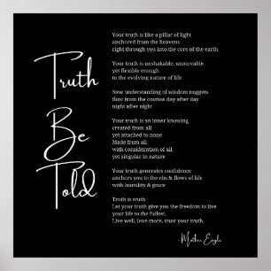 Truth Be Told poem poster wall art decor 