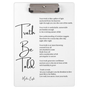 Truth Be Told poem poster wall art decor Clipboard