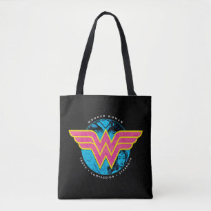 Truth Compassion Strength Comic Wonder Woman Logo Tote Bag