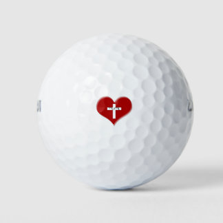 Truth Cross in Heart Golf Balls