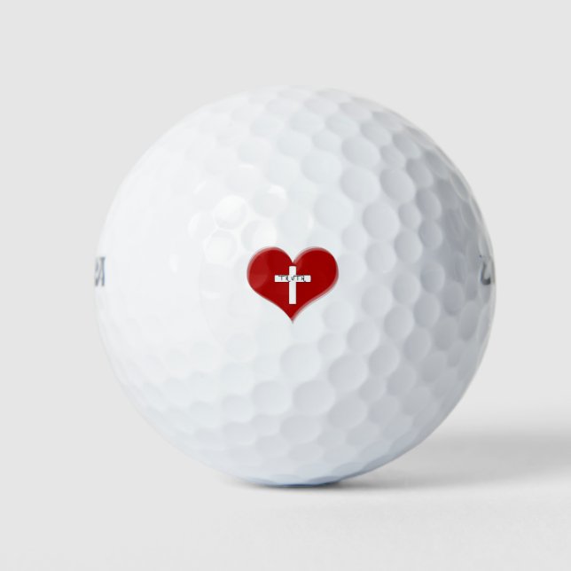 Truth Cross in Heart Golf Balls (Front)