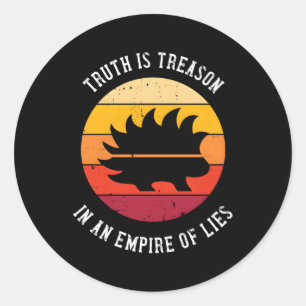 Truth Is Treason Libertarian Porcue Classic Round Sticker