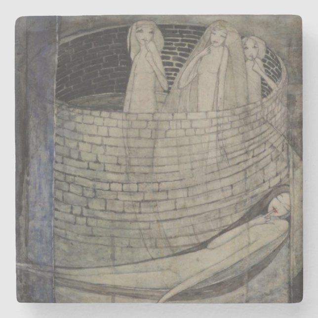 Truth Lies at the Bottom of the Well Stone Coaster (Front)