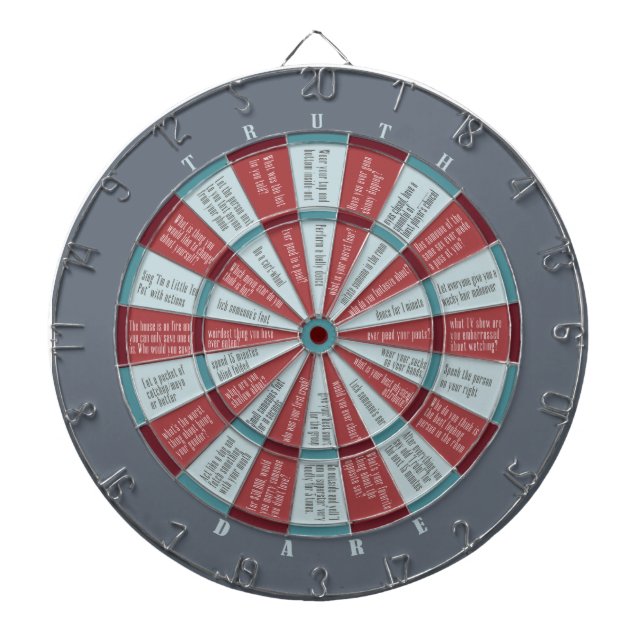 Truth or Dare (no kissing) Slate Rust Dartboard (Front)