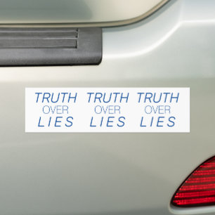 "Truth over Lies" blue white - Bumper Sticker