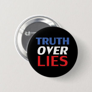 "Truth over Lies" blue white red black - 6 Cm Round Badge