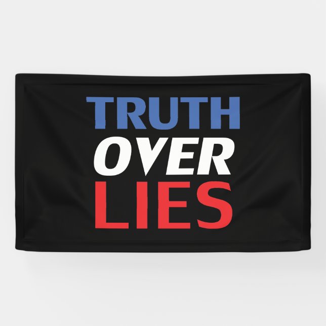 Truth over Lies - red, white, blue, black Banner (Horizontal)