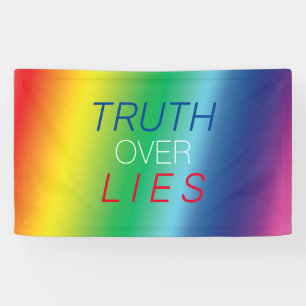 Truth over Lies - red, white, blue, pride lgbtq Banner