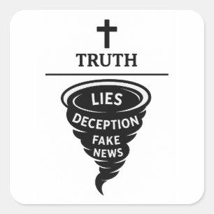 Truth over lies square sticker
