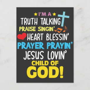 Truth Praise Blessing Pray Child Of God Christian Postcard
