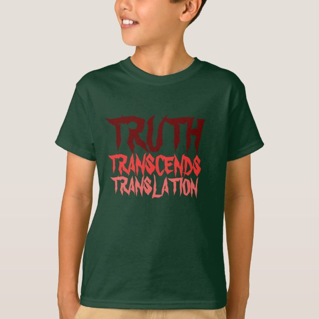 TRUTH TRANSCENDS YOUTH RED RAGLAN T-Shirt (Front)