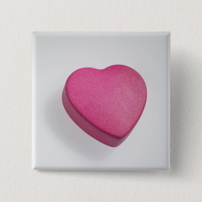 Try again heart candy 15 cm square badge (Front)