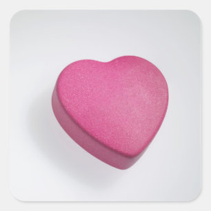 Try again heart candy square sticker