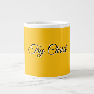 Try Christ Yellow Christian Large Coffee Mug