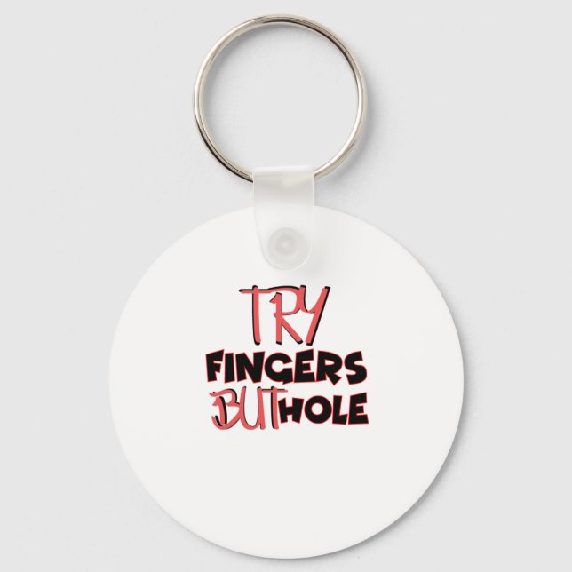 Try Fingers But Hole Elden Ring T-Shirt Trucker Ha Key Ring (Front)