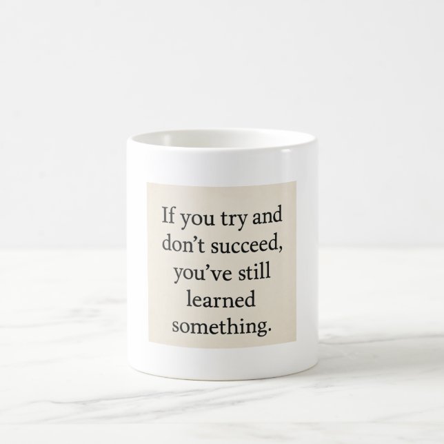 Try. Learn. Repeat,  Inspirational Growth Mindset  Coffee Mug (Center)