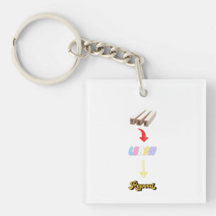 Try. Learn. Repeat. Motivational Growth Cycle Tee Key Ring