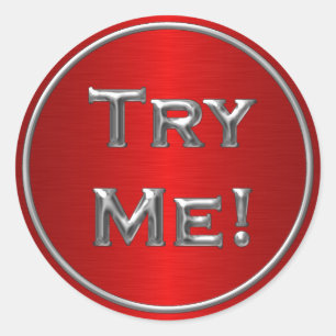 Try Me Black Silver Red  For Tester Sample Contain Classic Round Sticker