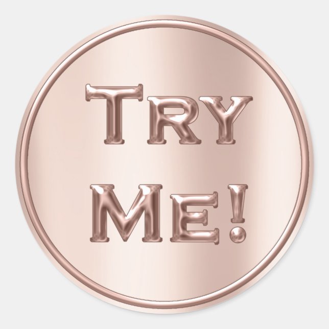 Try Me Blush Rose Pink Tester Sample Container Classic Round Sticker (Front)
