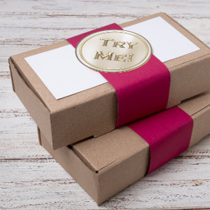 Try Me Ivory Gold Grey For Tester Sample Container Classic Round Sticker