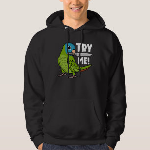 Try Me Parrot With Knife I Blue crowned Conure Hoodie