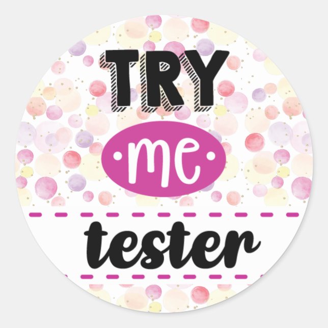Try Me tester label (Front)