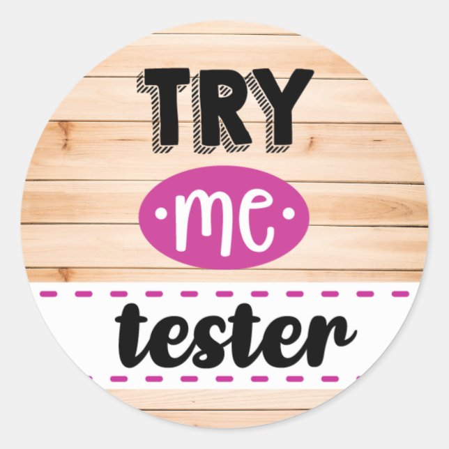 Try Me tester label (Front)