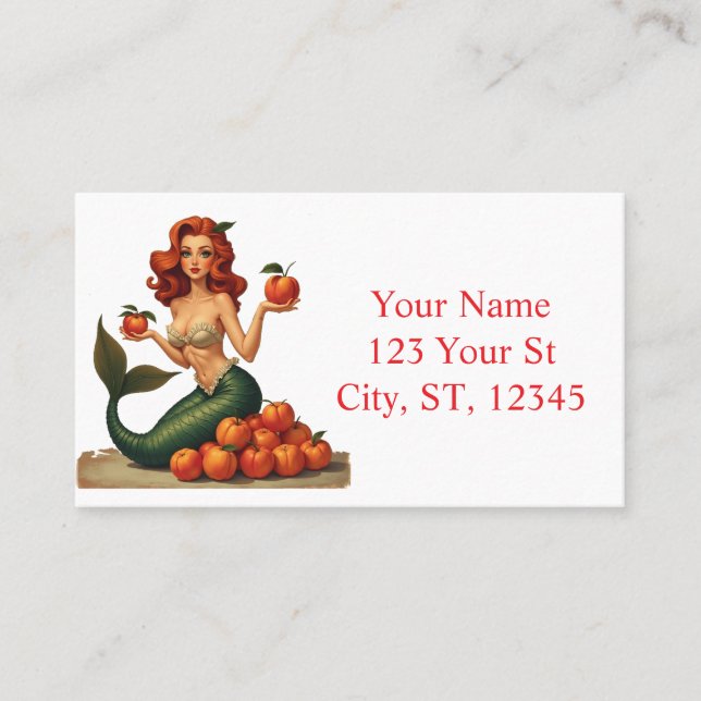 Try My Peaches Mermaid Thunder_Cove Business Card (Front)