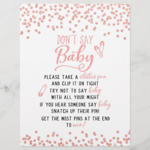 Try Not To Say Baby / Don't Say Baby Game Sign