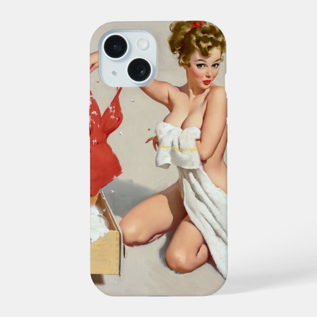 Try on pin up iPhone 15 case (Back)