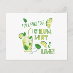 Try Rum, Mint & Lime Postcard
