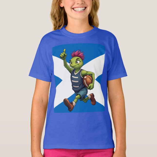 Try Time Thistle Scottish Rugby Motif  T-Shirt (Front)