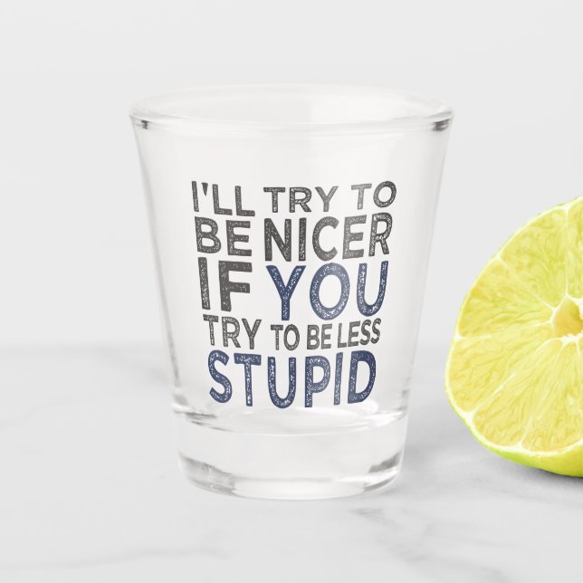 Try To Be Nicer Shot Glass (Front)