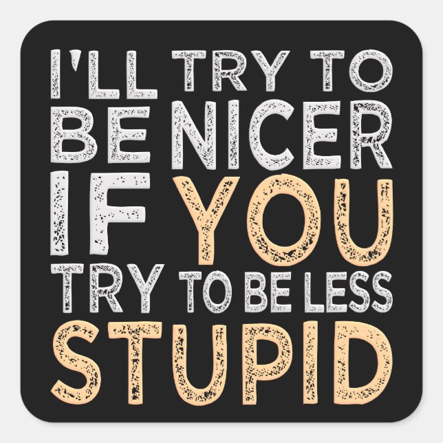 Try To Be Nicer stickers (Front)