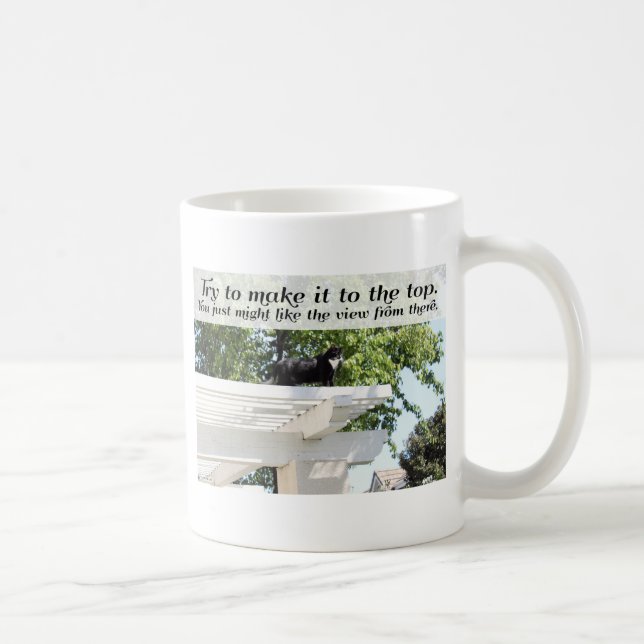 Try to Make It Slogan Cat Inspirational Photograph Coffee Mug (Right)