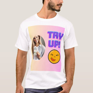 Try Up! Fun Emoji Design for Holiday Cheer T-Shirt