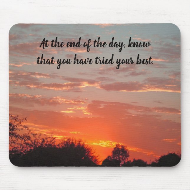 Try Your Best Pretty Sunset Positive Inspiration Mouse Mat (Front)