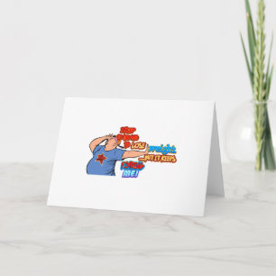 Trying to Lose Weight Funny Cartoon Design Card