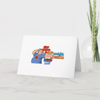 Trying to Lose Weight Funny Cartoon Design Card