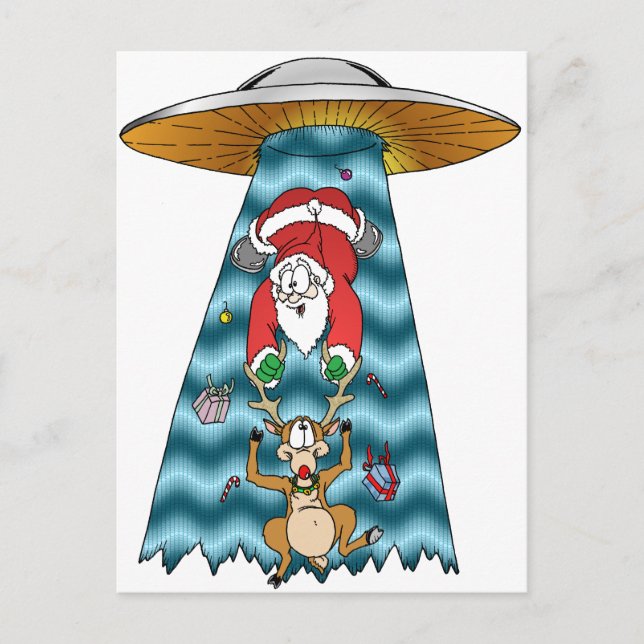 Trying to steal Santa Holiday Postcard (Front)