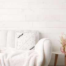 Trypillian Sacred Symbols Black White Throw Pillow