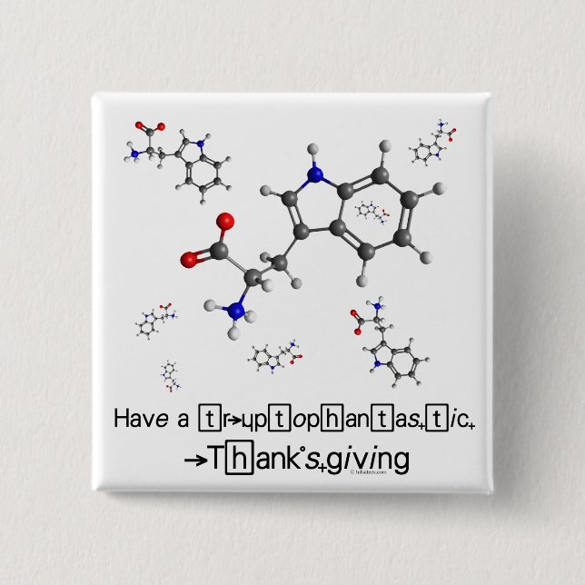 Tryptophan Molecule 15 Cm Square Badge (Front)