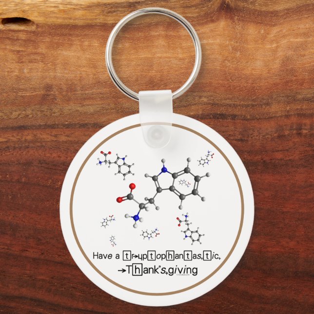 Tryptophan Molecule Key Ring (Front)