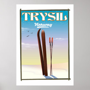 Trysil Norway , Norway ski travel poster