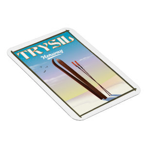 Trysil Norway , Norway ski travel poster Magnet