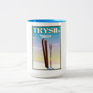 Trysil Norway , Norway ski travel poster Two-Tone Coffee Mug